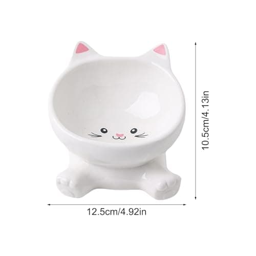 Quorvex Elevated Cat Bowl | Raised Cat Bowls,Tall Ceramic Tilted Dish, Spill Proof For Pet Kitten Puppy Drinking Feeding Apartment City Living Travel — view 5