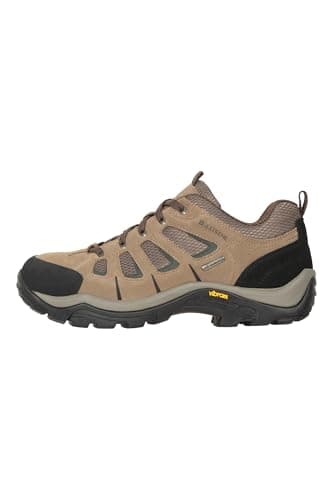 Mountain Warehouse Field Mens Waterproof Shoes - Vibram Sole Walking Shoes, Suede & Mesh Upper Hiking Shoes, Quick Drying Rain Shoes - for All Season Running, Travelling, Khaki, 9 UK — view 5