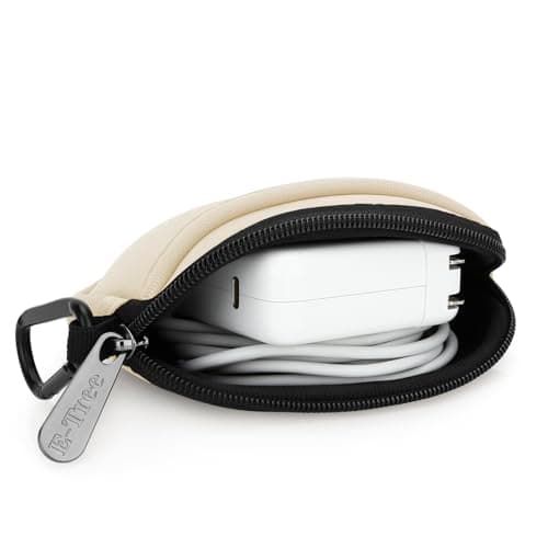 JINSI Mini Pouch Case Small Accessories Storage Organizer Tech Bag (Beige) — view 2