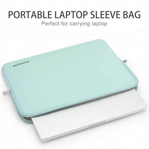 RAINYEAR 14 Inch Laptop Sleeve Protective Carrying Case, Mint Green — view 2