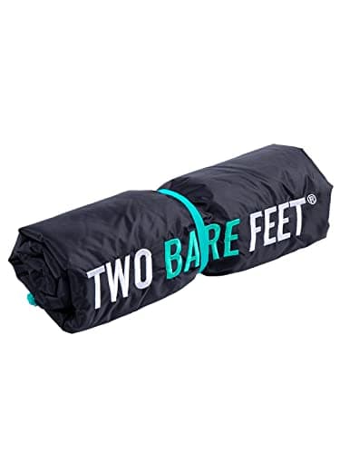 Two Bare Feet Portable Changing Mat for Surfing, Swimming, SUP & Watersports – Waterproof, Soft Sherpa Fleece, Roll-Up Design for Easy Travel & Outdoor Sports (Black/Teal) — view 5