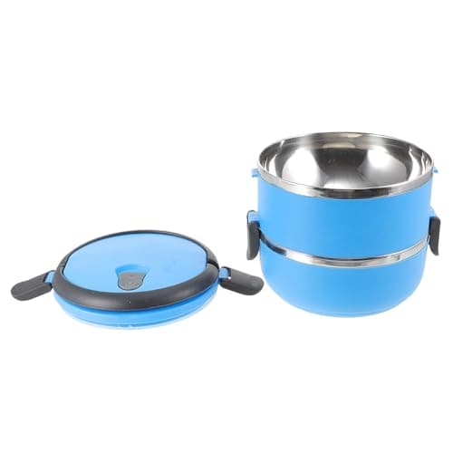 Stainless Steel Double Layer Travel PET Bowl 1400ml Spill Proof