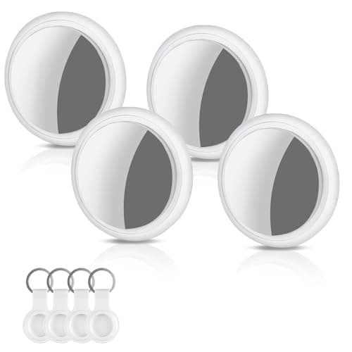 4 Pack Air Tracker Tags, Item Finder Works with Find My App (iOS Only),White Tracker with Silicone Protective Cover Pet Smart Tag for Keys,Wallets,Purse,Suitcase