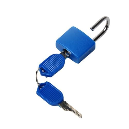2 Pack Luggage Locks with Keys, Coloured Small Suitcase Padlocks Mini Keyed Travel Lock for Gym Locker, Backpack, Laptop Bag, School (Purple) — view 3