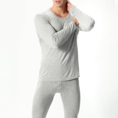 Men's Thermal Underwear Set Fleece Lined Base Layer,Winter Warm Long Sleeve T Shirts and Pants for Cold Weather Protection with Comfort Stretch Fit and Moisture Wicking (Grey, XXL) — view 5