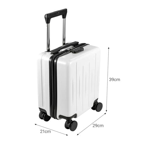 SUNNYNEST 14 Inch Cabin Suitcase Built in Lock with 360°Rubber White — view 2
