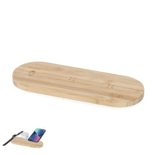 Sawfish Personalised Charger Tigris 3 in 1 Bamboo Wireless Charging Station, Charger for Smartphone, Smartwatch & Earbuds with LED Charging Indicator — view 6