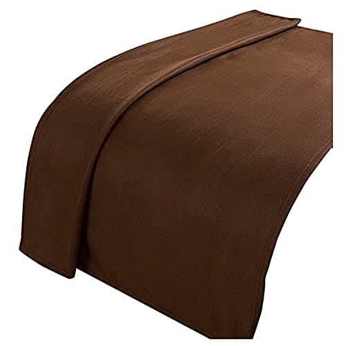 Dreamscene Fleece Throw Blanket for Sofa, Super Soft Warm Cosy Plain Brown Throw Blanket for Bed Lightweight Fluffy Single Bedspread Polar Fleece, 120 x 150cm