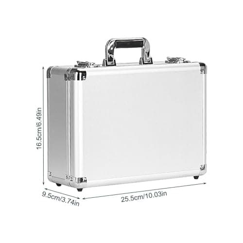 Aluminium Toolbox - Portable Tool Case, Aluminum Alloy Toolbox, Aluminum Storage Box, Aluminum Alloy Small Storage Box, Square Storage Organizer With Sponge Lining For Jewelry 25.5x16.5x9.5cm — view 2