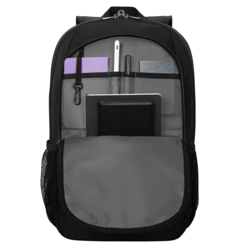 Targus 15-16 Inch Modern Classic Backpack, Lightweight Laptop Bag with Padded Protection, Multiple Compartments, Water Resistant, Black — view 5