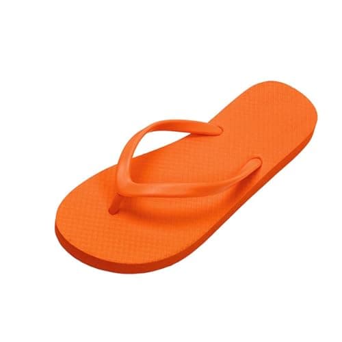 Jhebeks Orange Flip Flops Womens Uk Flat Lightweight Slim Sandals Non Slip Flip Flops Comfortable Summer Beach Walking Cushion Sandals Slip On Indoor Outdoor for Shower Bathroom Size 5.5