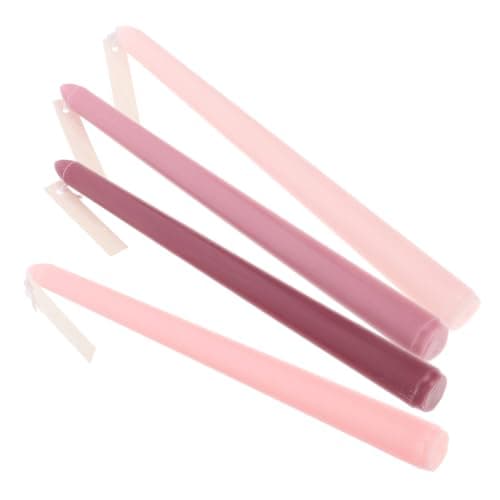 4Pcs Long Pole Scented Taper Candles, Smokeless Pink Paraffin