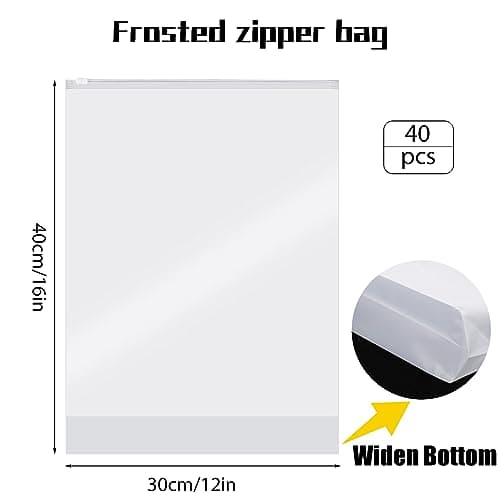 40 Pcs Clear Storage Bags, Reusable Travel Clothes Bags, 40 x 30 CM — view 2