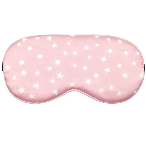 Silk Sleep Mask, Silk Eye Mask with Adjustable Strap for Sleeping Christmas Soft Eye Cover Star Eyeshade Blindfold for Night, Travel, Nap, Meditation Y7XXYZ (Pink)