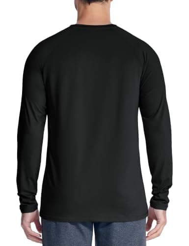 MAGCOMSEN Men's Fleece Lined Thermal Base Layer Long Sleeve Top, Black, M — view 6