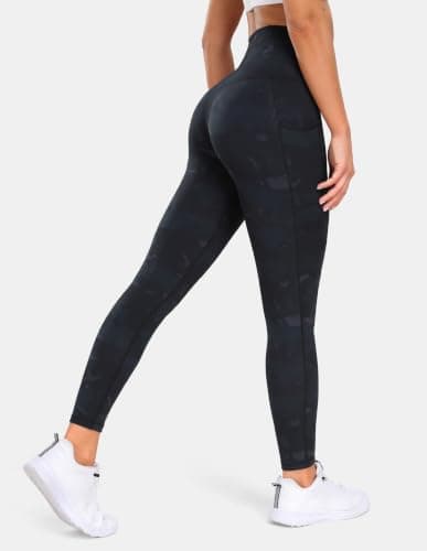 Colorfulkoala 7/8 Leggings with Pockets for Women 25" (L, Splinter Camo) — view 2