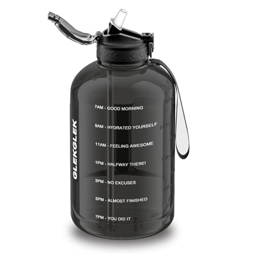 GLEKGLEK 3L Water Bottle with Straw, BPA Free, Black