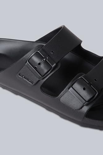 Animal Shore Men's Sliders - Slip-On, Lightweight Sandals with EVA Cushioning - Spring Summer, Beach, Outdoors Black 10 — view 6