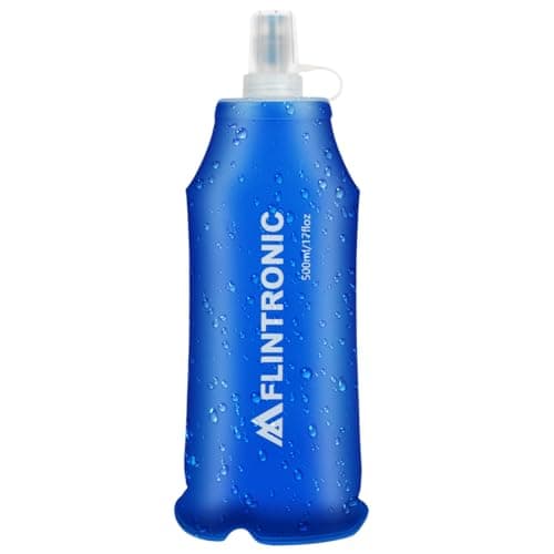 flintronic TPU Soft Flask, 500ML Collapsible Water Bottle, Lightweight Soft Water Bottle for Unisex Hydration, BPA-Free, Leakproof Foldable Water Bottle for Running, Cycling, Climbing