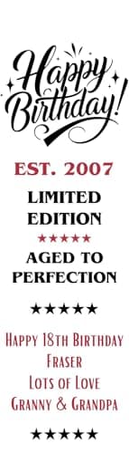 Personalised Birthday Gift Bag for 70cl Bottle of Wine Spirits Limited Edition Design For 18th 21st 30th 40th 50th 60th 65th 70th 80th Dad Son Grandad Daddy — view 2