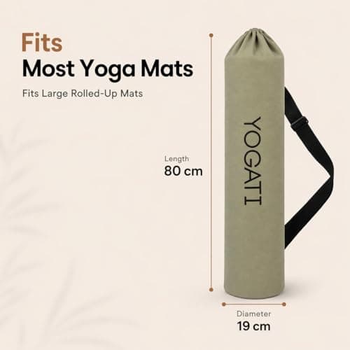 YOGATI® Yoga Mat Bag | Large Synthetic Cotton Yoga Mat Bags for Women and Men with Adjustable Strap | Perfect for Pilates and Exercise Mats | 19x80 cm Yoga and Pilates Mat Bag. Green — view 3