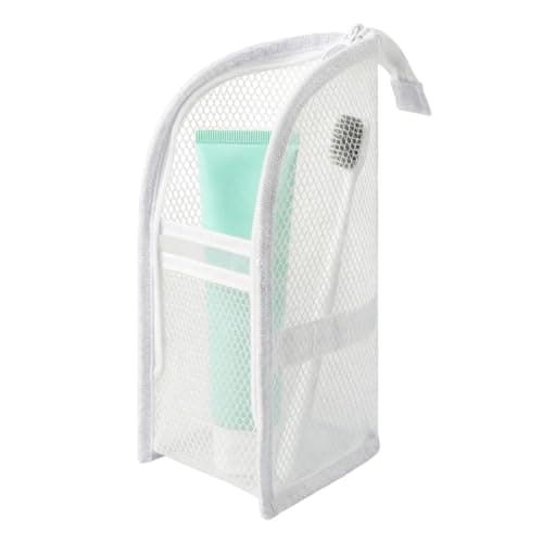 Freestanding Travel Toiletry Bag Large Waterproof Makeup Organizer (White)