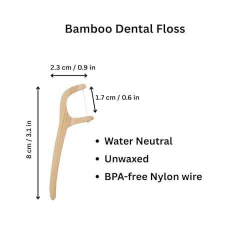 Bamboo Wooden Oral Hygiene Kit – Eco Friendly Biodegradable Organic Dental Kit with 2 x Bamboo Toothbrushes, Tongue Cleaners, Dental Floss & Linen Storage Bag – Travel Kit & Gift Set — view 6