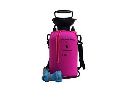 Petacarium Insulated Portable Shower (5 Litre, Pink) for Dogs, Camping, Paddleboarding, Muddy Walks