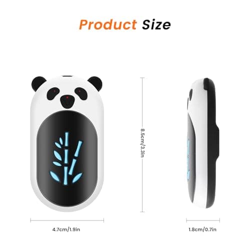 Aussido Rechargeable Hand Warmers 2 Pack, 6000mAh 20Hrs Long-Lasting Heat, Electric Hand Warmer for Camping Hiking Fishing, Portable Handwarmers for Men Women (Panda Shape） — view 5