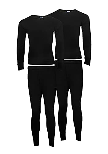 Heat Stoke®️ Pack of 2 Men's Thermal Long Johns Trouser Warm Base Layer Black Charcoal White S,M,L,XL,XXL (BLACK, L)