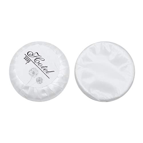 Healifty Mini Disposable Soap Bar Small Hotel Round Shape Soap Disposable Toiletries 150PCS/Set (White) — view 2