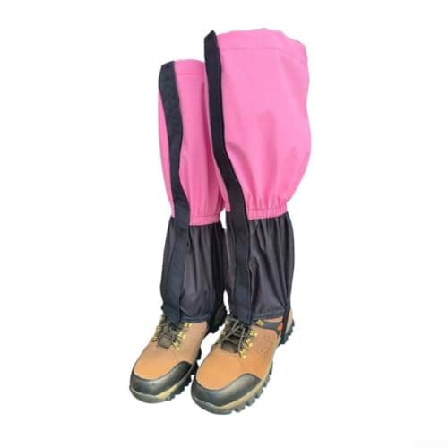Adjustable Snow Gaiters 46cm Drawstring Boot Protectors(Pink)