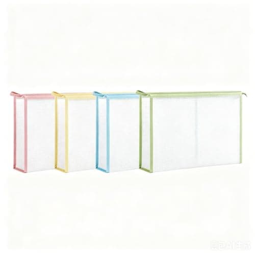 HEEPDD A4 Document Pouch, 4 Pack Zippered Folder (4pcs Set)