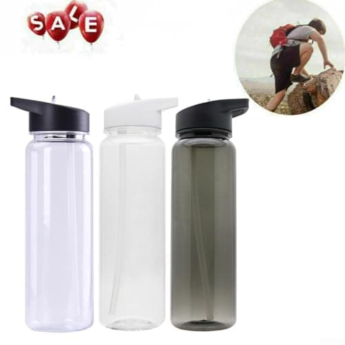 PS Sports Water Bottle 750ML Leakproof Lid with Straw Portable Lightweight Drink Mug for Camping Hiking Yoga and Fishing (White) — view 4