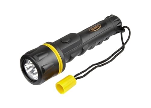 RING Shockproof Rubber LED Torch, 2 x AA Batteries Included