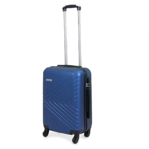 Planet Direct Navy Cabin Suitcase (55x36x23cm) | Hard Shell Lightweight Suitcase | 3-Digit Lock | 4 Spinner Wheels | Telescopic Handle | Carry On Luggage