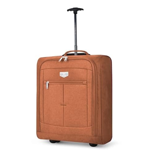 LUGG Cabin Size Lightweight Luggage - Durable 600D Polyester Snowflake Push Up Trolley - Solid Wheels - Easyjet, Ryanair, British Airways - Airway Locker (56x45x25cm)