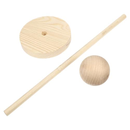 KOMBIUDA Portable Wooden Wig Stand Tripod Holder for Travel Display