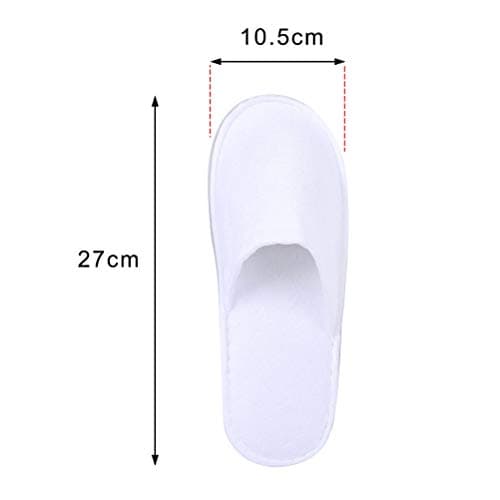 kuou Disposable Spa Slippers 12 Pairs, Closed Toe White for Men Women — view 5