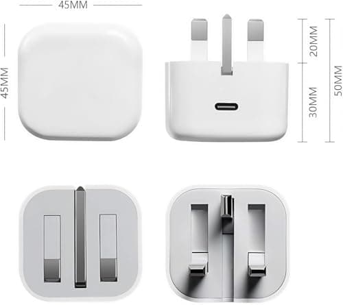 USB-C Fast Charging 20W UK Plug Adapter | Type C Charger Compatible with iPhone 15/16/17, Samsung, Android | Fast Charge Power Delivery (Option to buy Cable, Adapter or Bundle) (Adaptor Only) — view 6