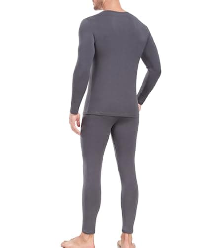 wirarpa Men's Thermal Underwear Set Cotton Long Johns Base Layer Grey M — view 2