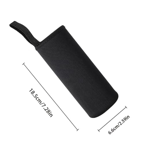 Water Bottle Sleeve Neoprene Pouch for Outdoor Hiking Travel (550ml, Black) — view 2