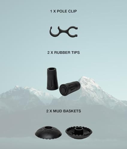 Andes Telescopic Extending Adjustable Antishock Hiking/Walking Poles Black — view 4