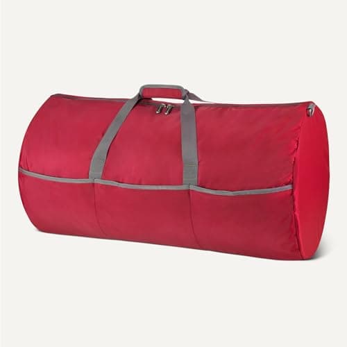 Amazon Essentials 32.4” (82.3cm) Extra Large Foldable Nylon Duffel Bag for Travel/Storage with Zipped Pockets, 9,254 Cubic Inch (150L), 22.68kg Capacity, Red (Previously Amazon Basics) — view 5