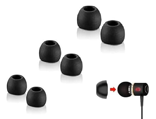 Just Accessories 12 X Black Replacement Silicone In-Ear Earphone Headphone Earbuds Tips Gels Eartips Rubber Spare (Mixed)