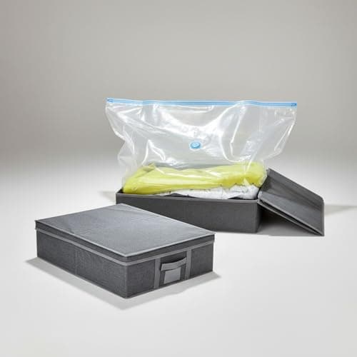 40.5L Slim Underbed Clothes Storage Box with Lid – Low-Profile Foldable Organiser with Reinforced Sides & Easy-Access Lid – Space Saving Storage for Bedding, Duvets & Clothes – Vacuum Storage Bag — view 2