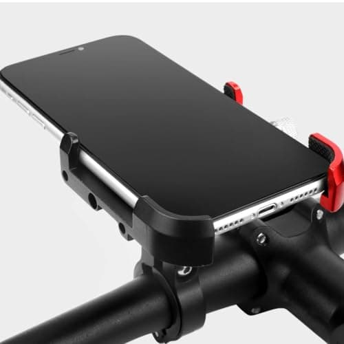 yanwuwa Motorcycle Phone Stand, Handlebar Phone Mount, Black and gold — view 2