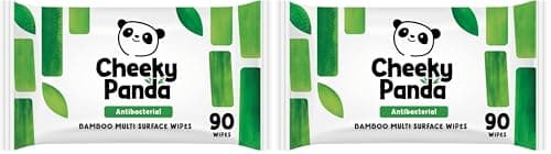 The Cheeky Panda Bamboo Antibacterial Wipes | Pack of 180 Biodegradable Wipes | Perfect For Cleaning & Disinfecting Surfaces