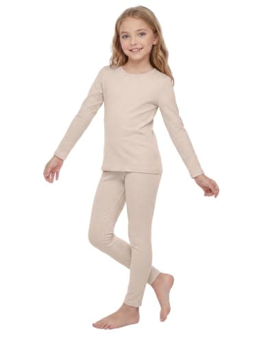 Ruisita Girls Cotton Long Sleeve Ribbed Shirt and Legging Set for Kids