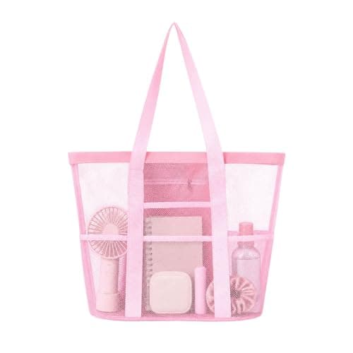 Large Mesh Beach Bags for Women, Foldable Waterproof Sandproof Tote Bag